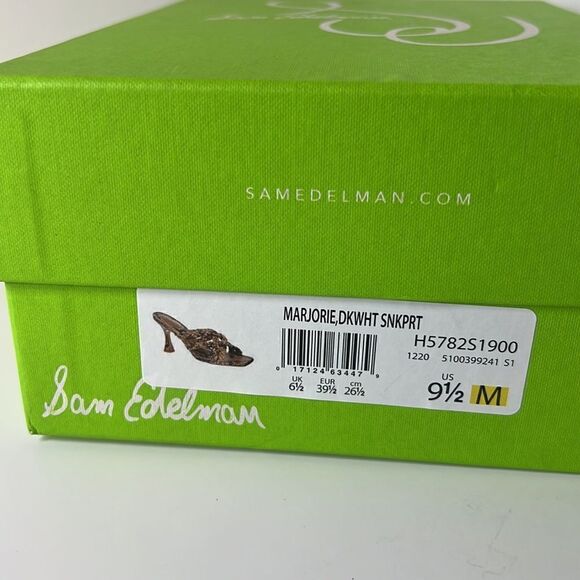 Sam Elderman Marjorie Dark Wheat Snakeskin Slip-on Heels sz 9.5 M - Picture 5 of 5